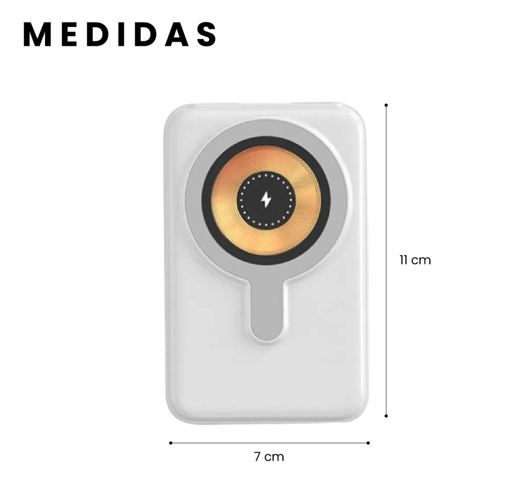 Power Bank Inalambrico Magnetico 7.000 Mah Carga Rapida 4 Cables Integrados Y Soporte 22.5W