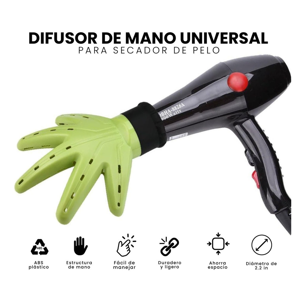 Difusor De Mano Para Secador De Cabello Universal Ideal Para Rizos Volumen Y Secado Eficiente Sin Frizz
