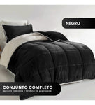 Edredon Cama Sencilla Reversible Ovejero Suave Negro Doble Fas