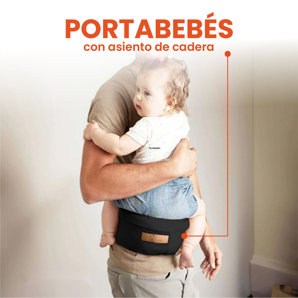 Canguro Portador Ergonomico Cintura Para Bebes De 0 A 4 Anos Negro Innovo