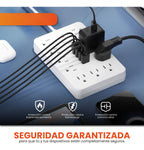 Multitoma Extension Proteccion De Picos 17 En 1 Usb / Usb C