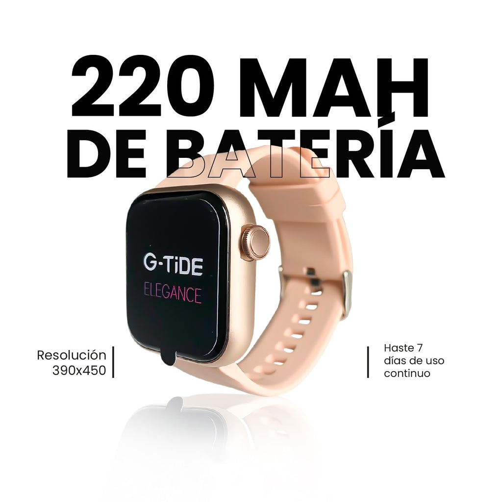 Smartwatch G-Tide Amoled Elegante Resistente Al Agua 100 Modos Deportivos Contesta Llamadas Rosado
