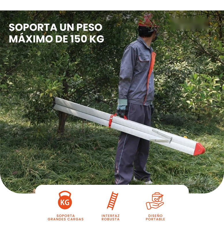 Escalera Plegable Tijera No Ocupa Espacio Practica Aluminio Resiste 150Kg 8 Peldanos