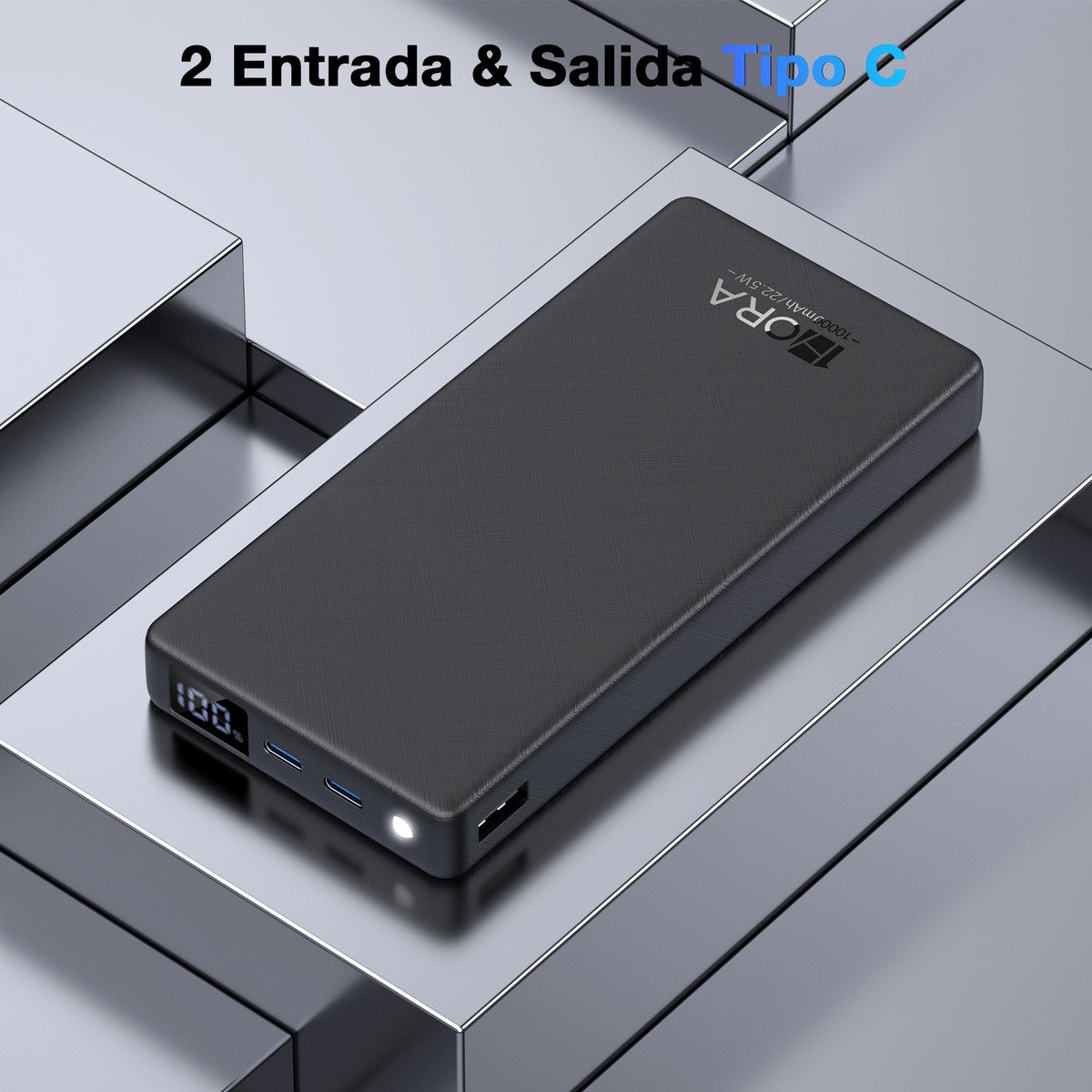 Power Bank 10.000 Carga Rapida 22.5W Indicador Digital 1 Hora Doble Salida Tipo C Gar264