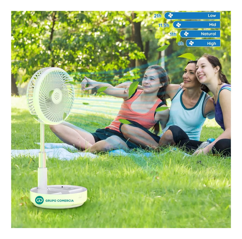 Mini Ventilador Con Base Ajustable De Altura Recargable