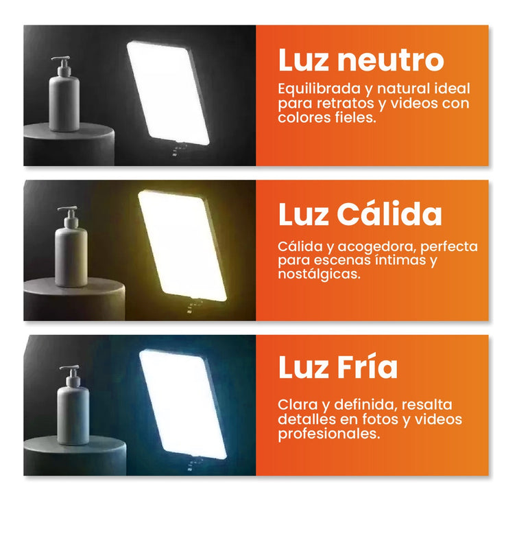 Panel De Luz Profesional 3500W Tripode Control Remoto 3 Tonos Ajustable