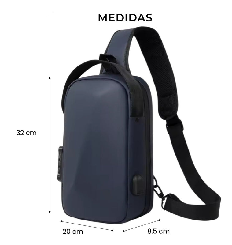 Bolso Antirrobo Impermeable Con Puerto Usb Candado Seguridad