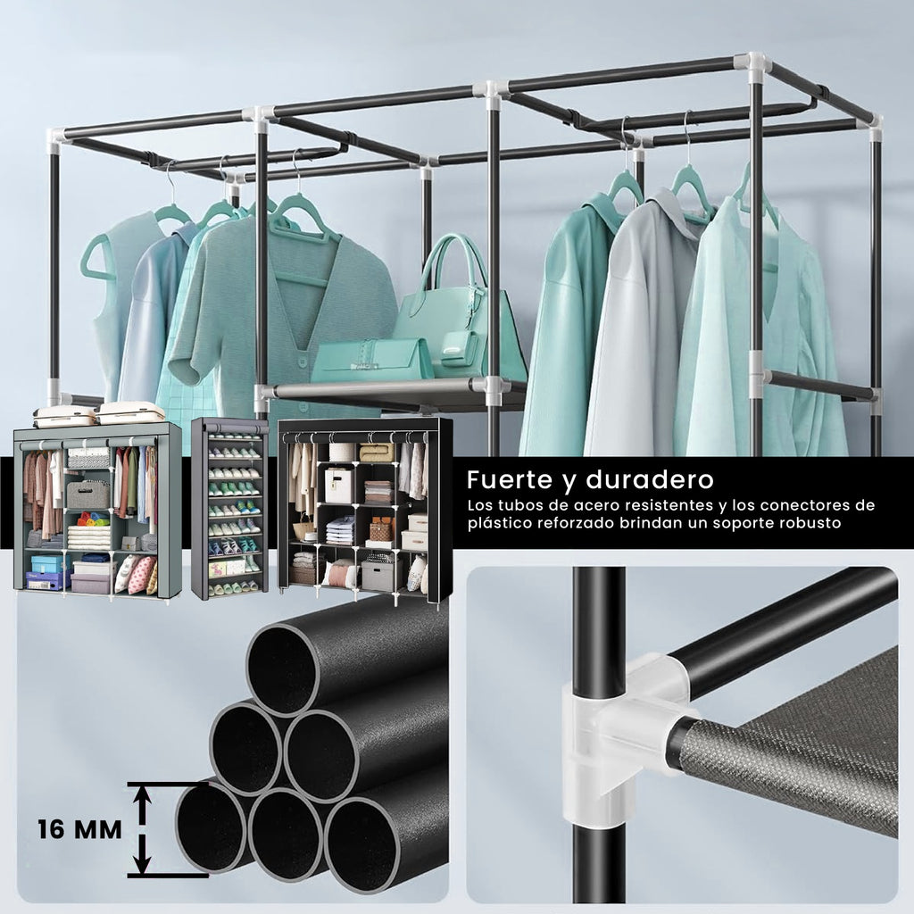 Closet Organizador Hogar X2 Armarios Ropa + Zapatero 9 Niveles Innovo Home