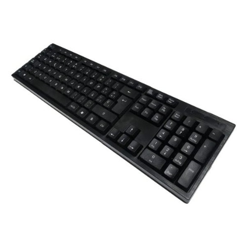 Combo Teclado En Espanol + Mouse Optico De Cable Usb Seisa Mouse Negro Teclado Negro