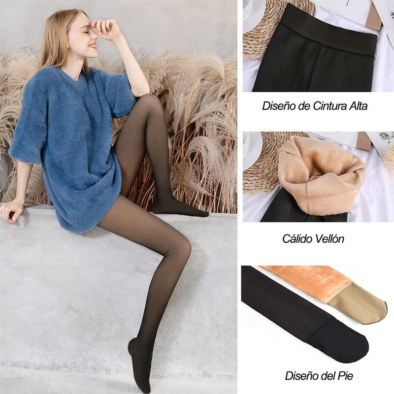 Medias Mujer Termicas Traslucidas Leggins Mujer Comodas