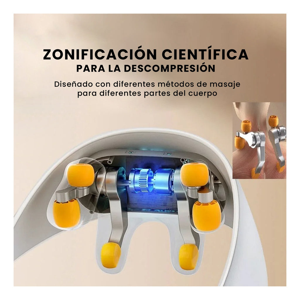 Masajeador De Cuello Antiestres Recargable Alto Confort Con Calefaccion Para Cuello Espalda