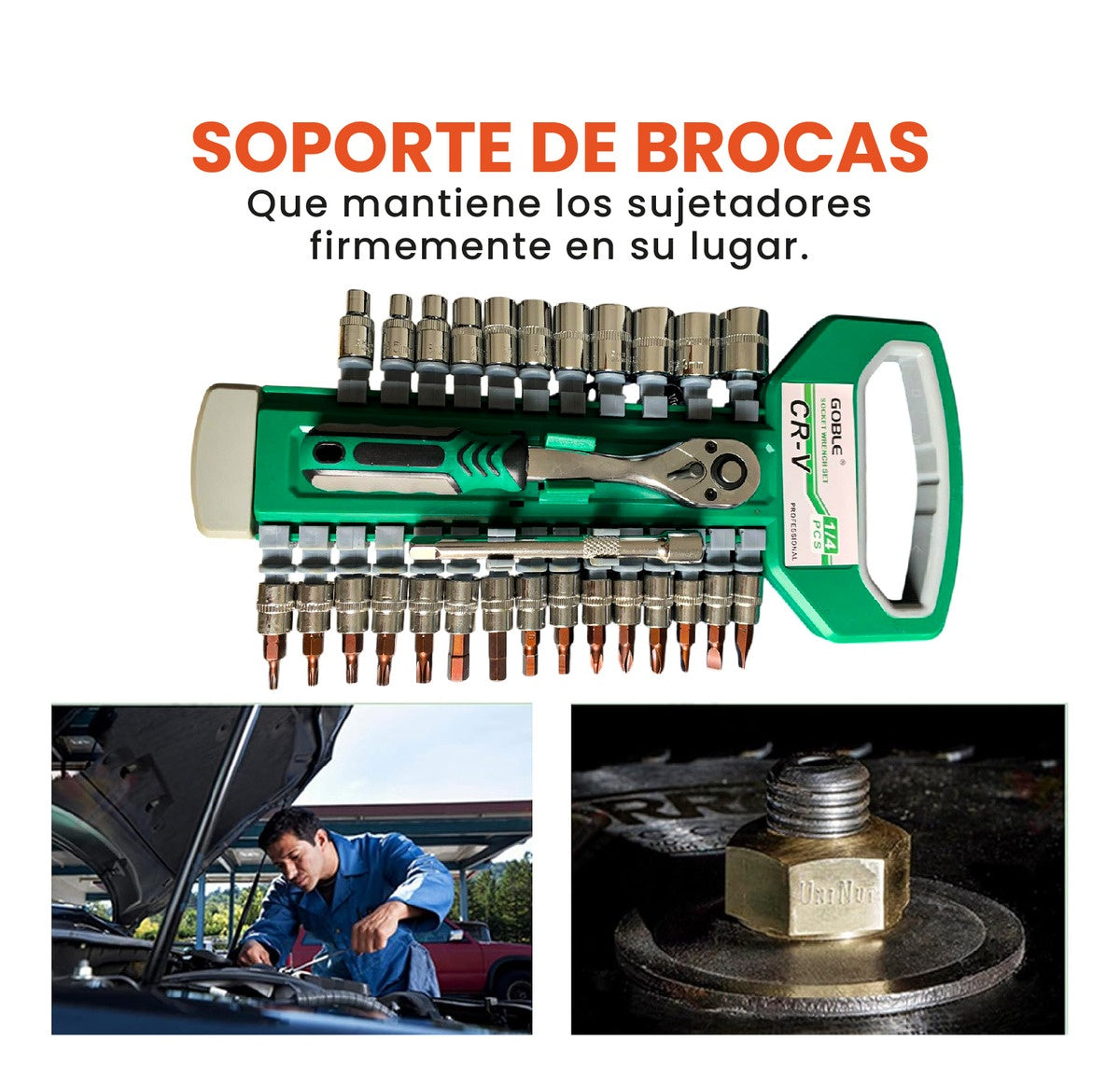 Juego De Rachet 28 Pz Herramienta Basics Practico Multifuncional Crome Vanadium