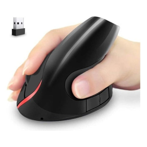 Mouse Inalambrico Ergonomico Vertical Tunel Carpiano Color Negro