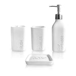 Organizador De Bano 4 Piezas De Lujo Con Dispensador De Jabon Premium Blanco