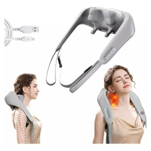 Masajeador Cervical De Cuello Espalda Recargable Calor Premium