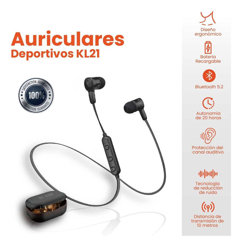 Audifono Bluetooth Deportivo Control Volumen Con Estuche Hifi Sport