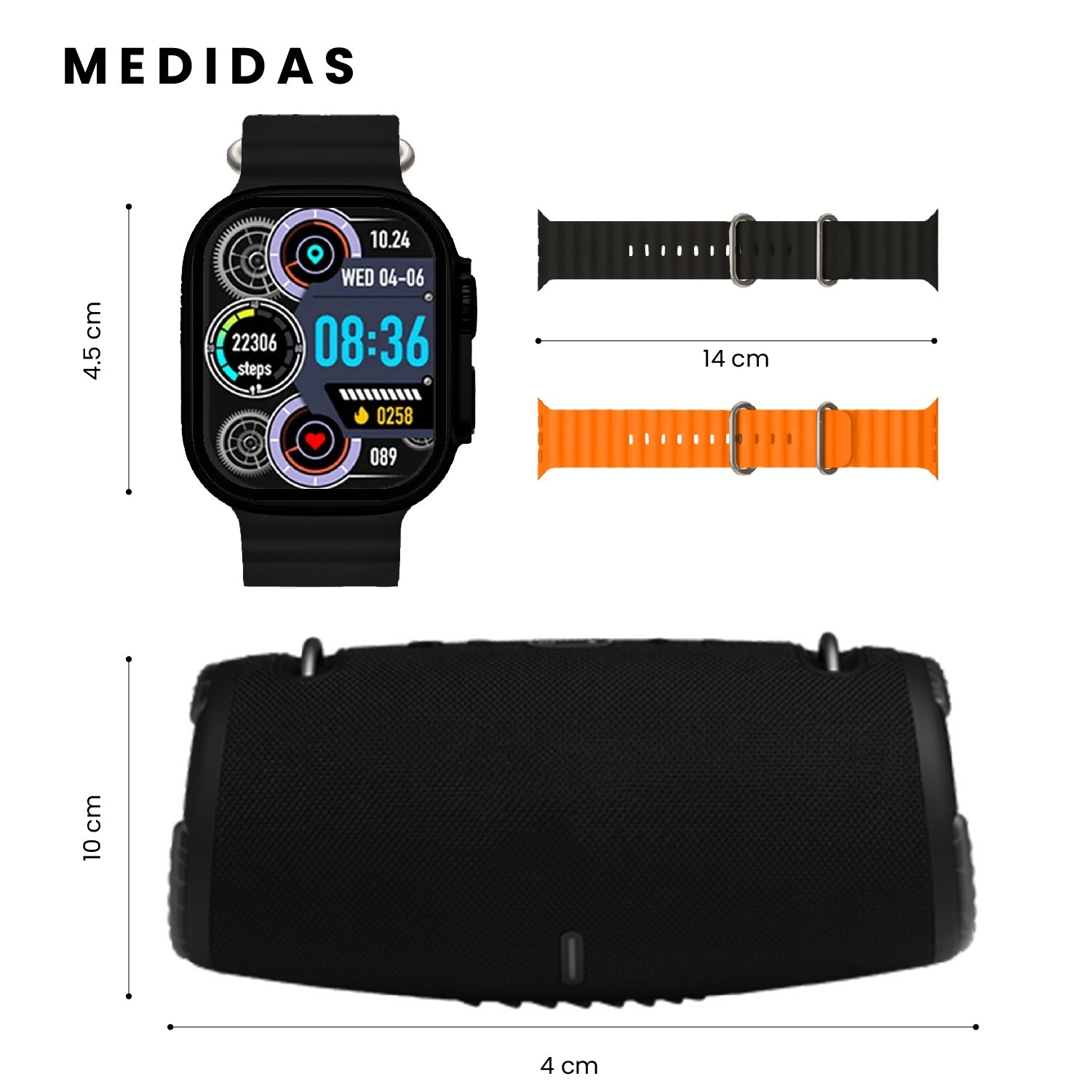 Smartwatch Deportivo Ultra Parlante Mega Sound Bluetooth Xtreem Negro