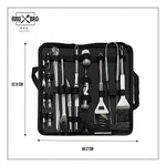 Combo Utensilios Asado X29 Piezas + Set X6 Cuchillos Negros + Obsequio 2 Garras De Oso