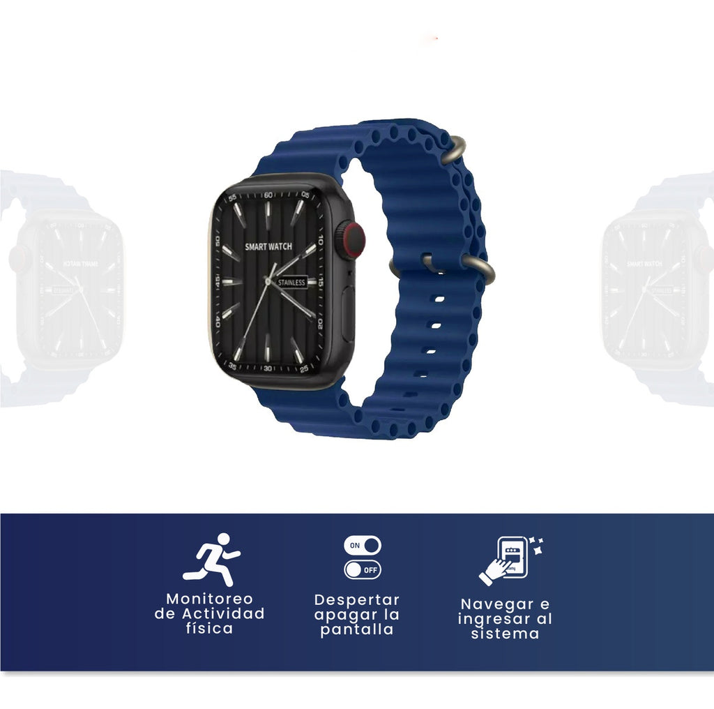 Reloj Smartwatch V11 Classic Suit Sport 7 Pulsos Oscuros Con Audifonos Innovo Tech