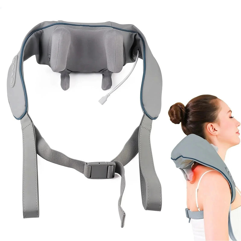 Masajeador De Cuello Antiestres Recargable Alto Confort Con Calefaccion Para Cuello Espalda