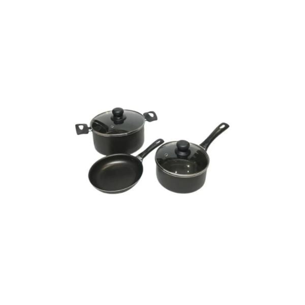 Bateria De Cocina Imusa 5 Piezas Antiadherente Sarten Olla Perol Tapa Vidrio