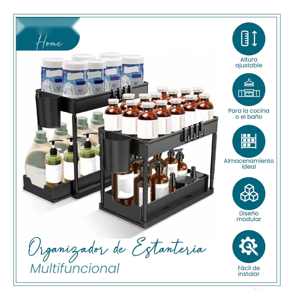 Organizador Multifuncional Para Hogar 2 Niveles Bano Cocina Innovo Home