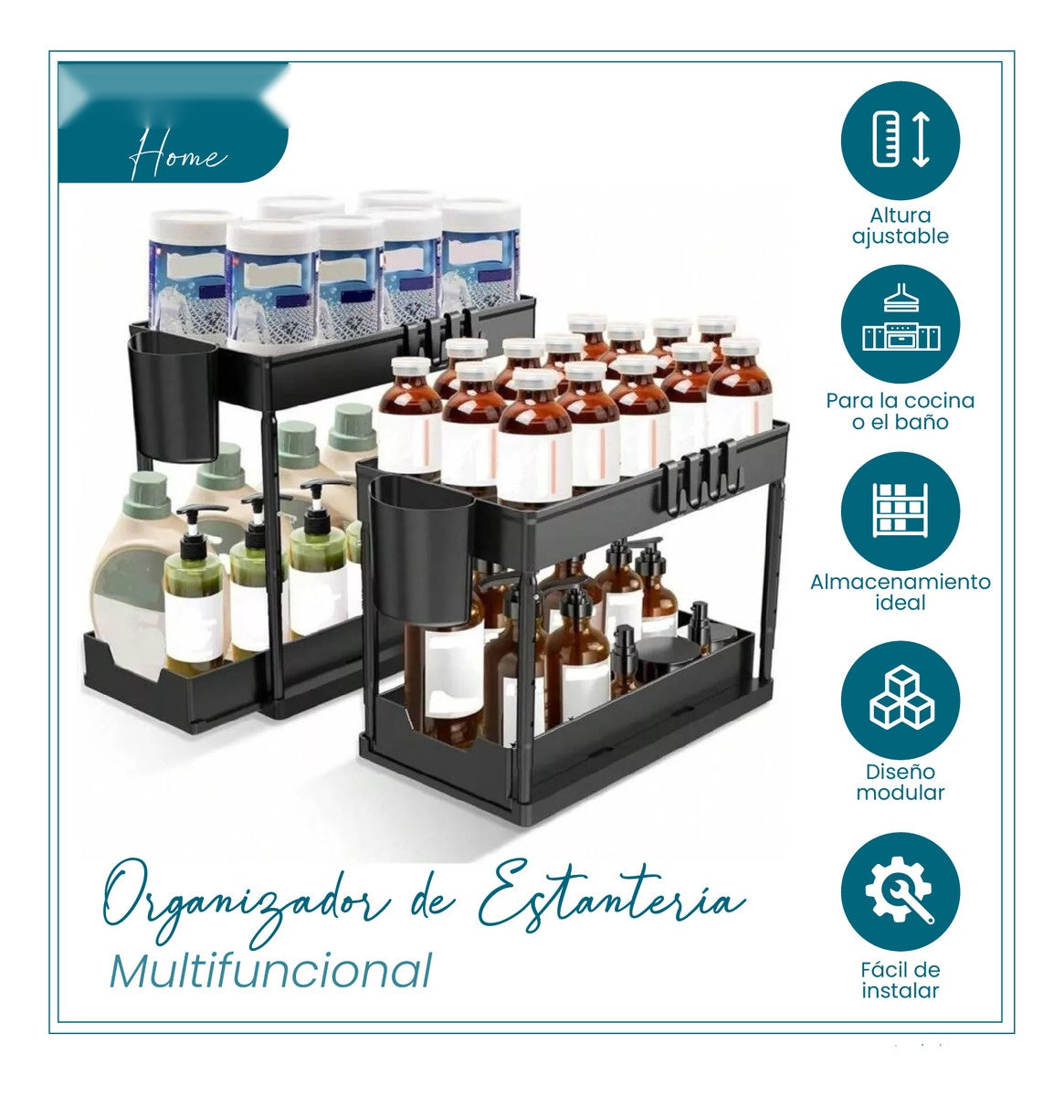 Organizador Multifuncional Para Hogar 2 Niveles Bano Cocina Innovo Home