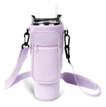 Termo Acero Inoxidable 40Oz Con Funda Bolso Porta Termo Correa Ajustable Compartimentos Lila