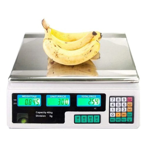Bascula 40Kg Doble Pantalla Acero Inoxidable Digital Memoria