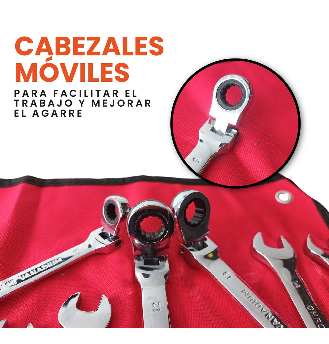 Juego Set Llaves Mixtas Chrome Vanadium 8 Piezas Rache Estuche