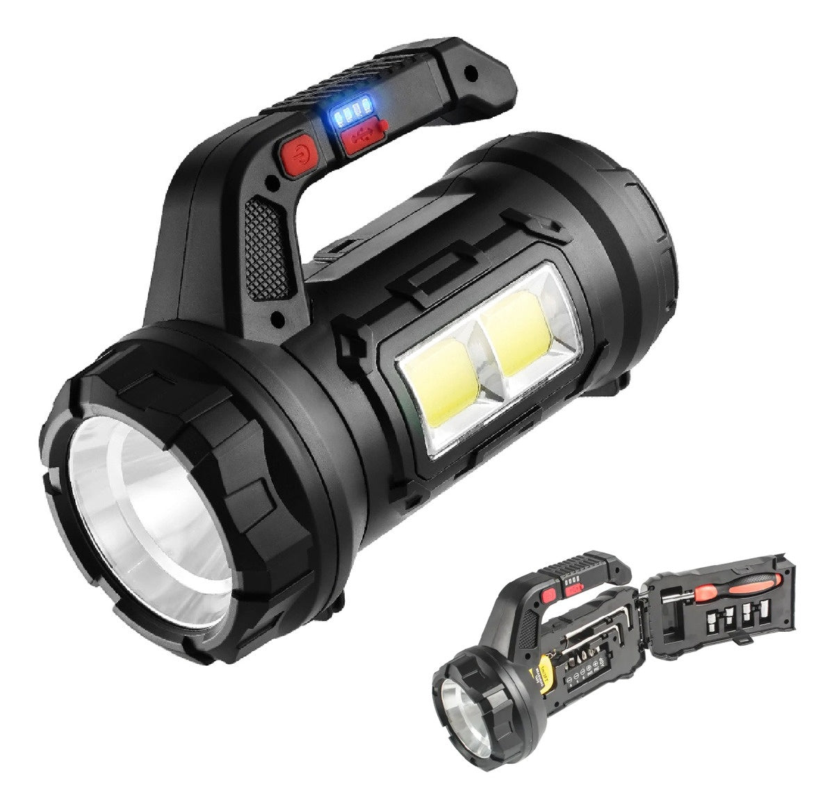 Linterna Led Multifuncion Kit Herramientas Basicas Recargable