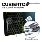 Juego De Cubiertos Set De 24 Piezas Acero Inoxidable Negro