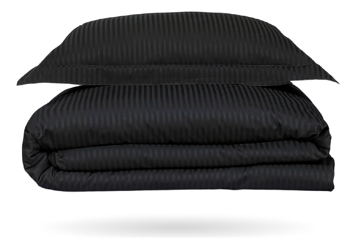 Edredon Microfibra Para Cama Sencilla 2 Fundas Tela Suave Innovo Negro