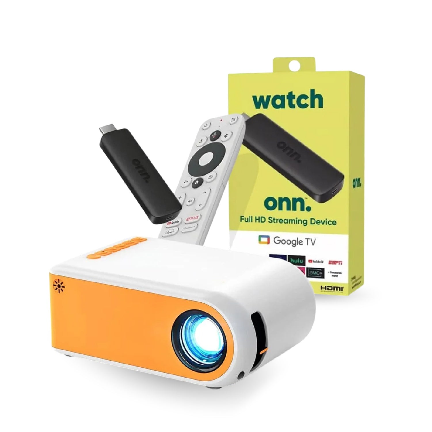 Proyector Portatil Yg300 + Watch Onn 4K Con Magic Tv Instalado Cine En Casa Hd Con Canales Y Peliculas