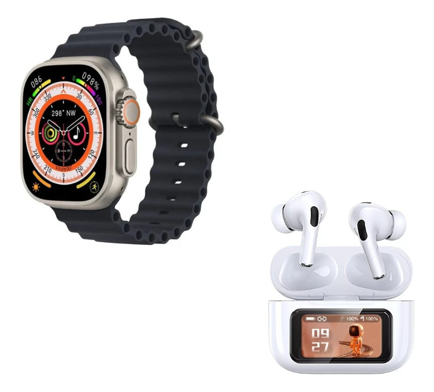 Combo Reloj Watch Hk 2 Ultra Audifonos Calidad Premium