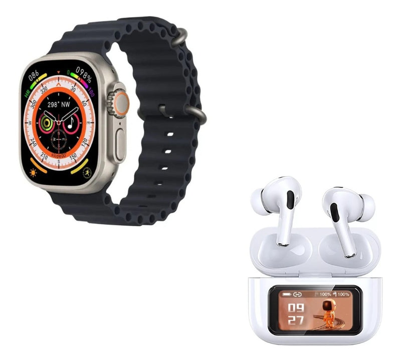 Combo Reloj Watch Hk 2 Ultra Audifonos Calidad Premium