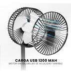 Mini Ventilador De Mesa Portable Potente 3 Velocidades Soporte Para Celular Negro