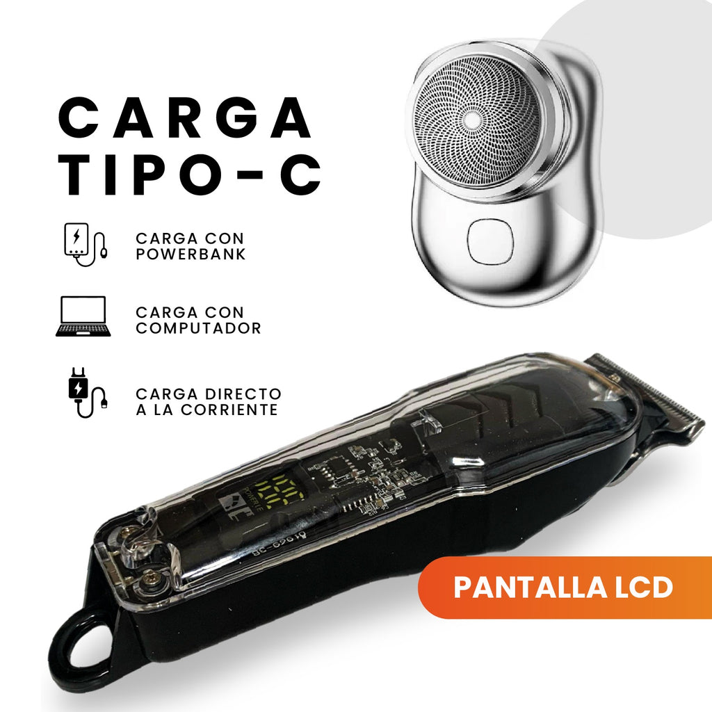 Afeitadora Electrica Inalambrica + Mini Shaver De Regalo + Estuche De Viaje