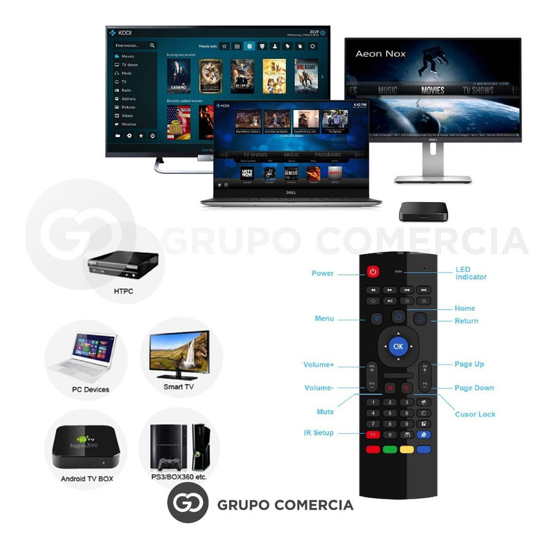 Control Teclado Air Mouse Para Smart Tv Control Remoto