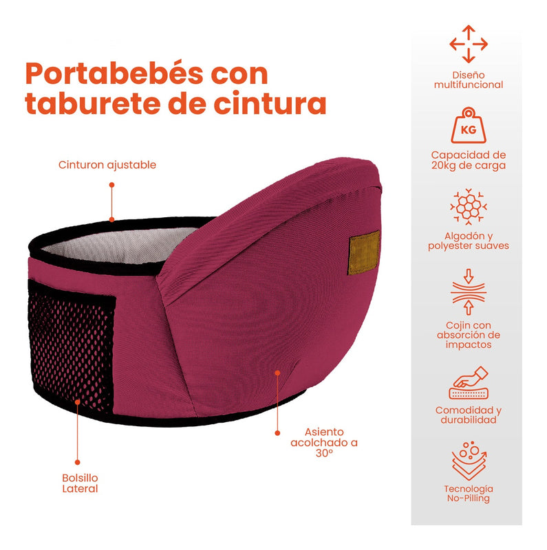 Cargador Canguro Ergonomico Para Bebes Ninos De 0 A 4 Anos Vinotinto