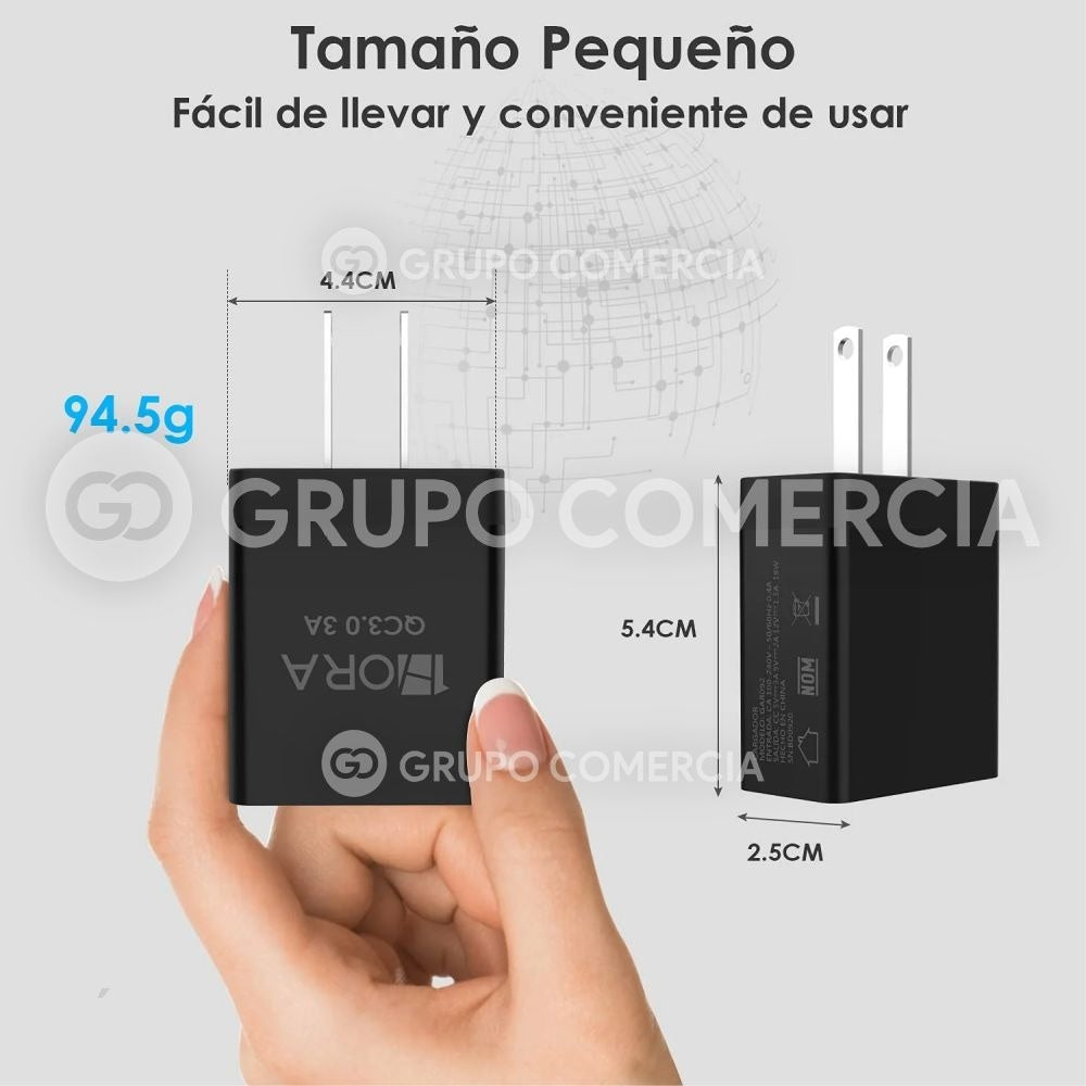 Cargador Carga Rapida Qualcom Usb A Tipo C Original 1Hora