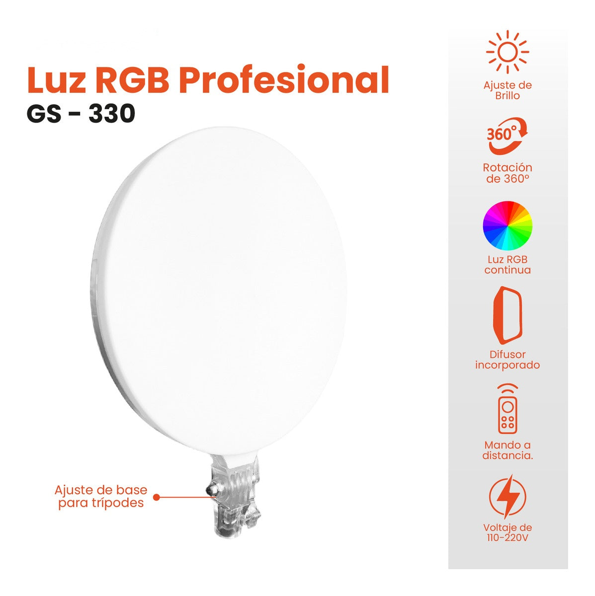 Panel Iluminacion Profesional Creacion De Contenido Multicolor Ajustable Rgb Tripode