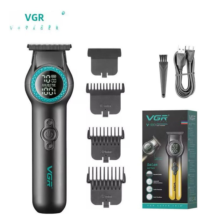 Maquina Trimmer Profesional V-990 Pro Luz Led Turbo 8000Rpm Inalambrica