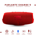 Parlante Jbl Charge 5 Replica 1.1 - Sonido Potente, Bluetooth, Portatil Rojo