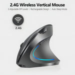 Raton Vertical Inalambrico Recargable Ergonomico De 2,4 G