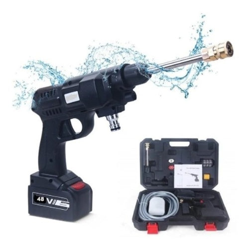 Pistola Hidrolavadora Doble Bateria Alta Presion + Cargador Iniciador De Bateria Carro Moto