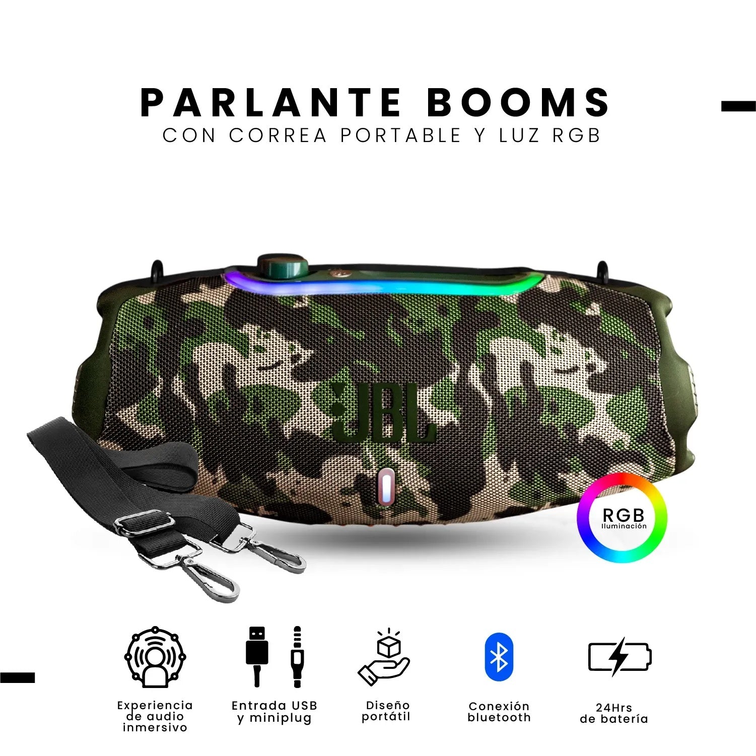 Parlante Xtreme Replica 1.1 Jbl Grande Bluetooth Sonido Potente Hasta 8 Horas Camuflado