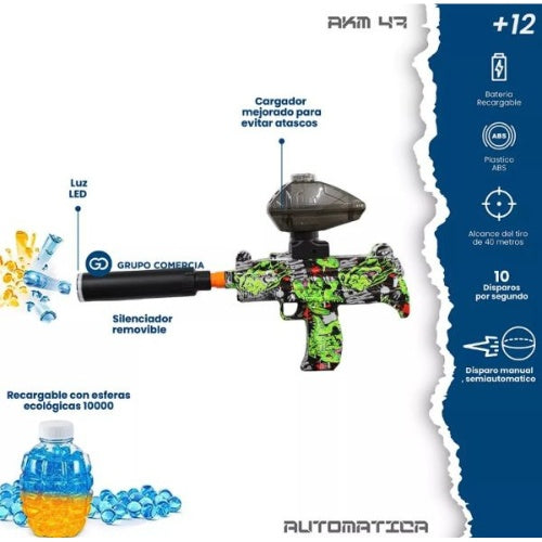 Pistola De Orbis Bolas Hidrogel Neon Electrica Recargable