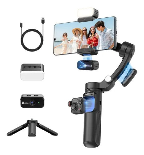 Estabilizador Gymbal Con Ia Seguimiento Luz Con 3 Ejes Robotico Bluetooth Microfono Tokoy Pro