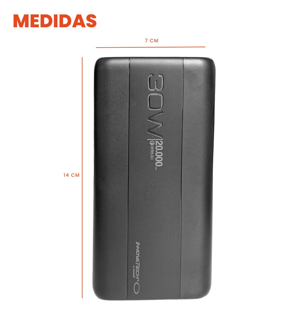 Power Bank Inalambrica 20.000 Mah Carga Rapida Wireless 30W Innovo 3.0
